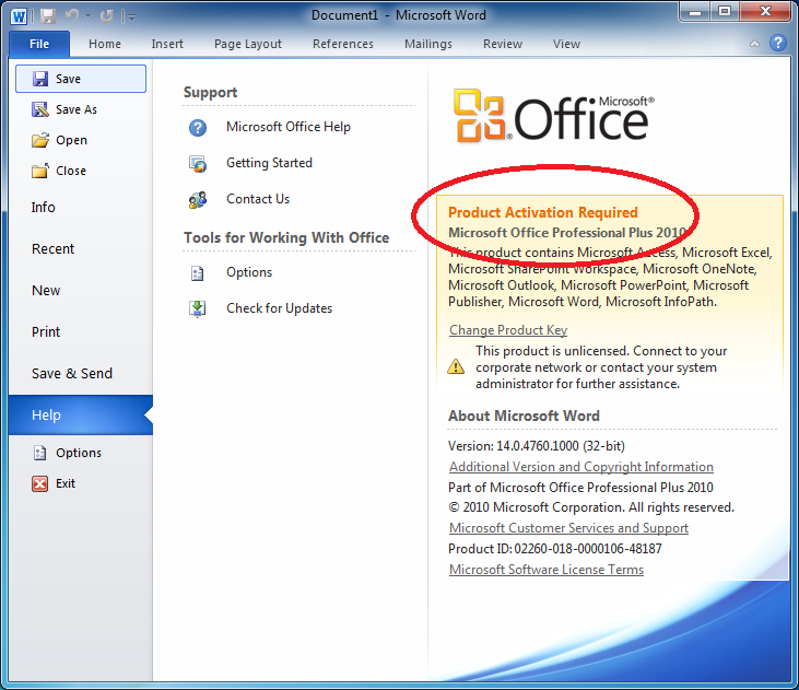how to activate microsoft word